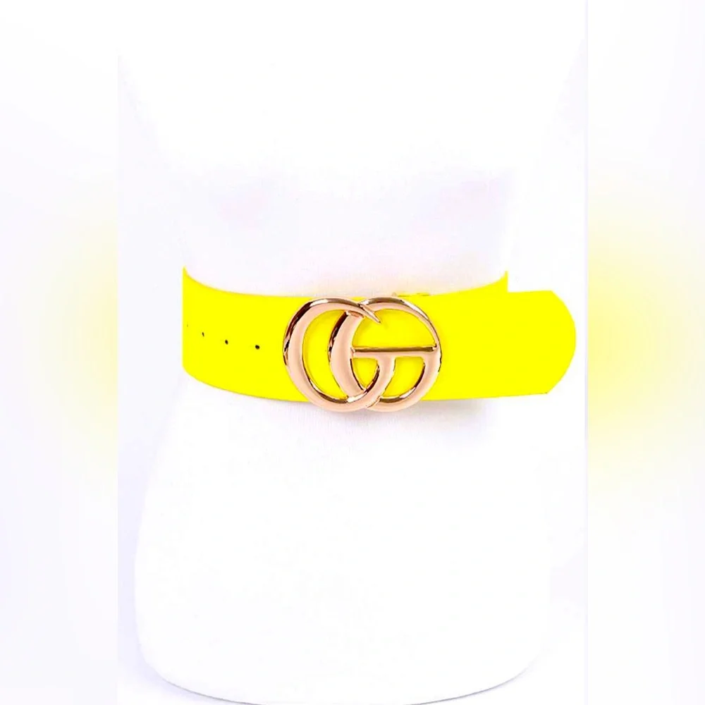 Neon Vegan Leather Waist Statement Belt